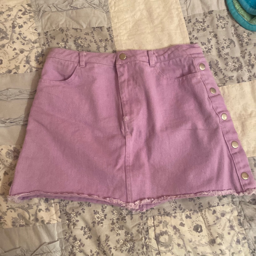 Purple jean skirt indie style